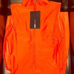 XS Orange Biker Romper